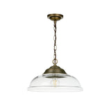 David Hunt Webster Clear Glass &amp; Antique Brass Pendant –  from Amos Lighting + Home