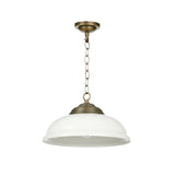 David Hunt Webster Opal Glass &amp; Antique Brass Pendant –  from Amos Lighting + Home