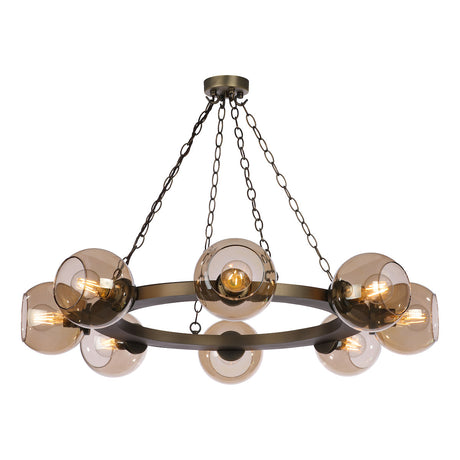 David Hunt Zeus 8 Light Cartwheel Pendant Antique Brass –  from Amos Lighting + Home