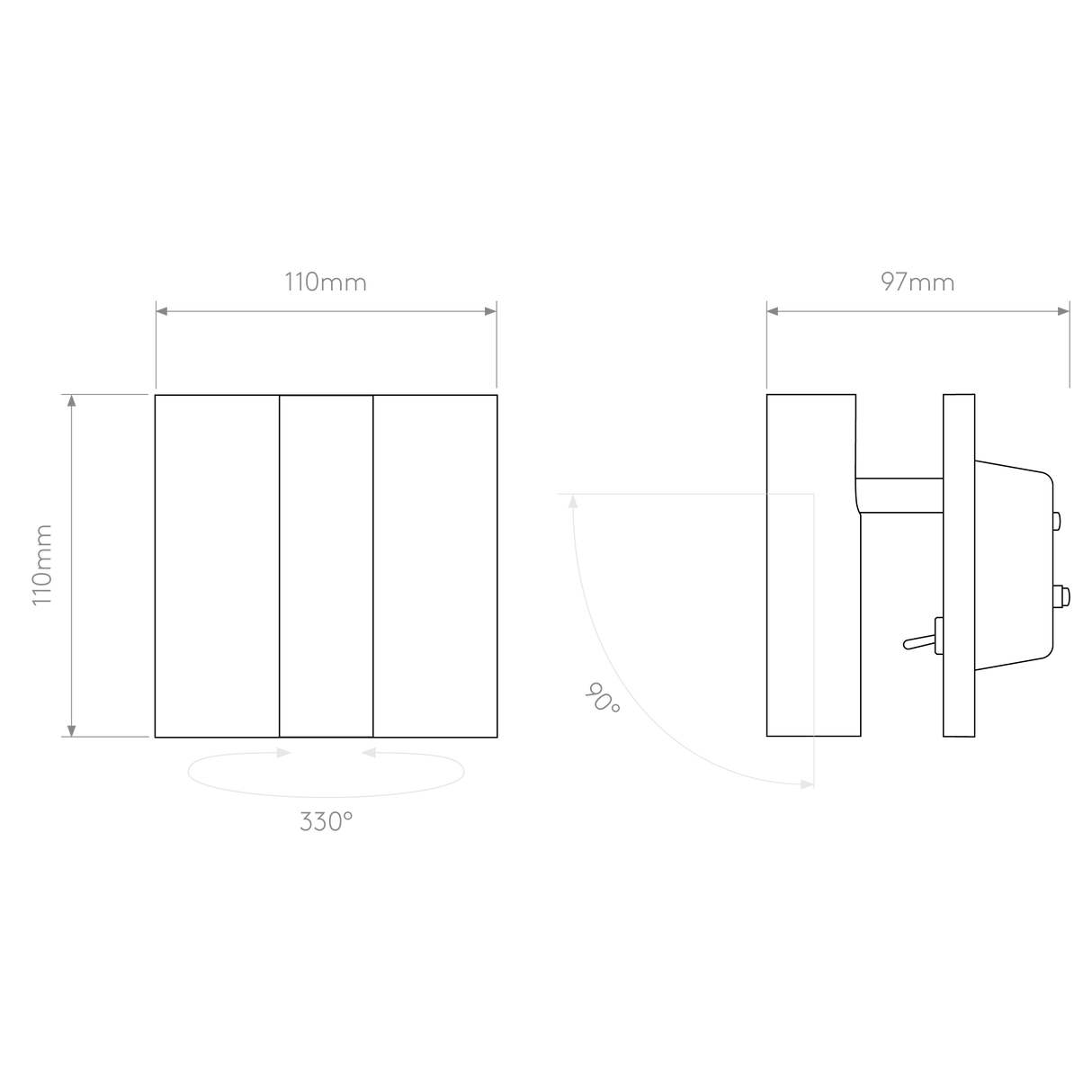 Astro Enna Recess Square Switched LED Matt Gold Interior Reading Light