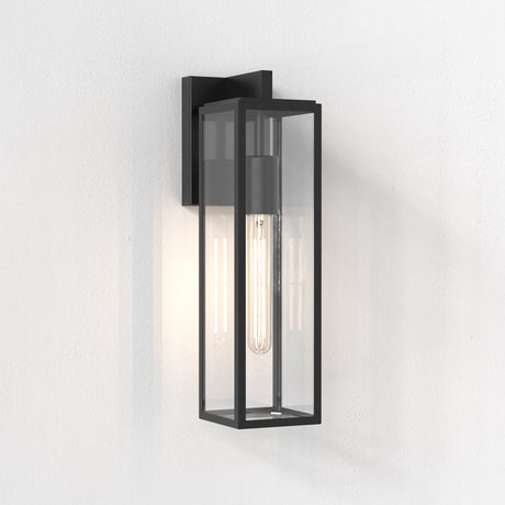 Astro Harvard Lantern Textured Black Outdoor Wall Light