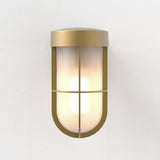 Astro Cabin Wall Frosted Antique Brass Outdoor Wall Light