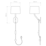 Astro Arbor Plug-In Matt Black Interior Wall Light