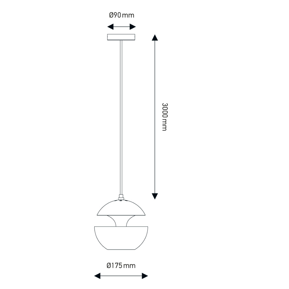 DCW Editions HERE COMES THE SUN 175 Pendant Black & White –  from Amos Lighting + Home