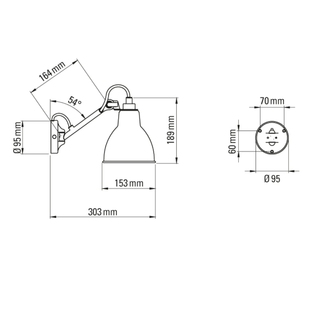 DCW Editions LAMPE GRAS N°104 BATHROOM IP44 Wall Light Black Round Shade –  from Amos Lighting + Home