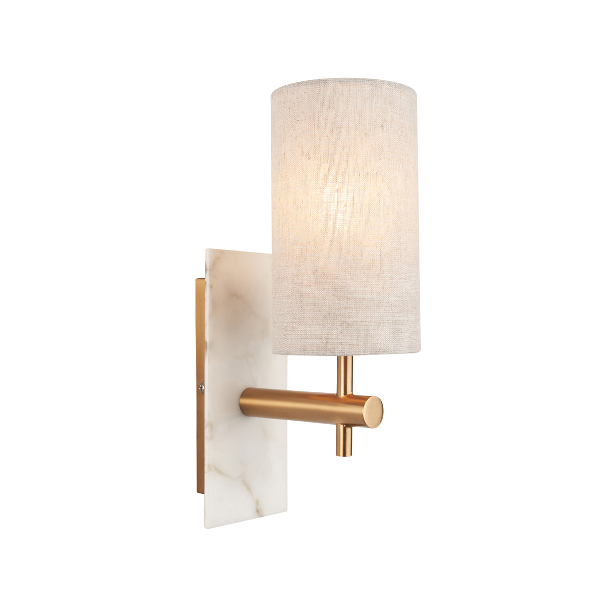 Amos Compton Marble Wall Light with Linen Shade