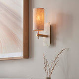 Amos Compton Marble Wall Light with Linen Shade