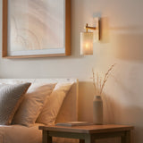 Amos Compton Marble Wall Light with Linen Shade