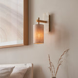 Amos Compton Marble Wall Light with Linen Shade