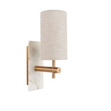 Amos Compton Marble Wall Light with Linen Shade