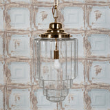 Soho Lighting Glasshouse Polished Brass Clear Art Deco Pendant Light