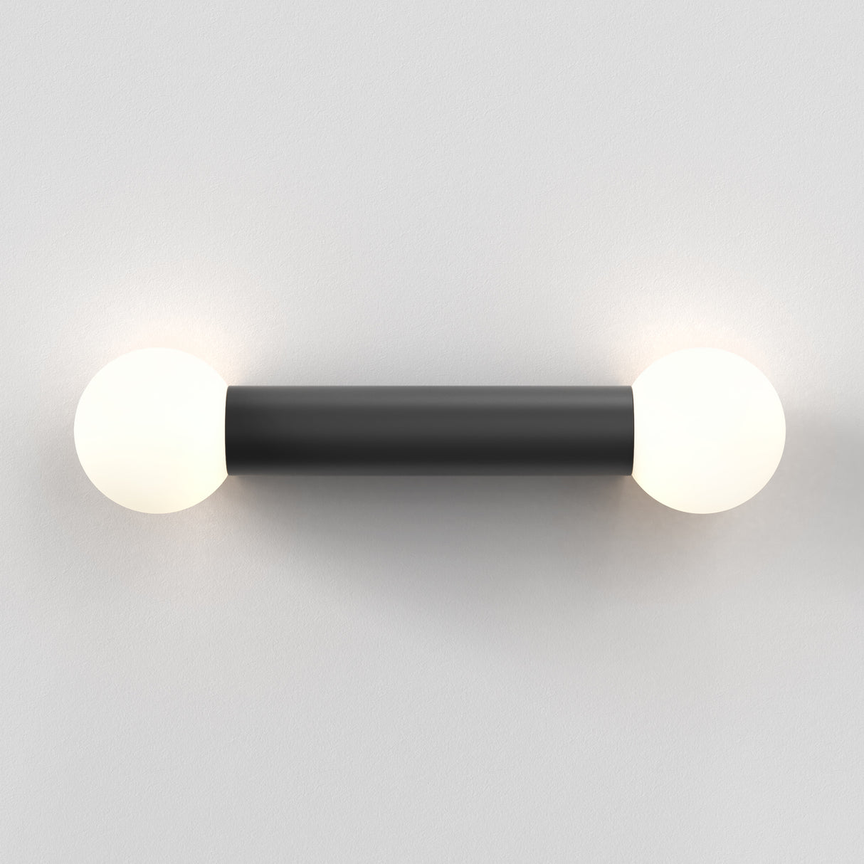 Astro Ortona Twin Matt Black Bathroom Wall Light
