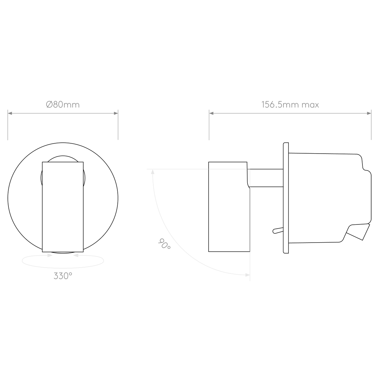 Astro Micro Recess Switched Matt White Interior Reading Light