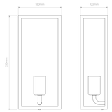 Astro Messina 160 Frosted II Textured Black Outdoor Wall Light