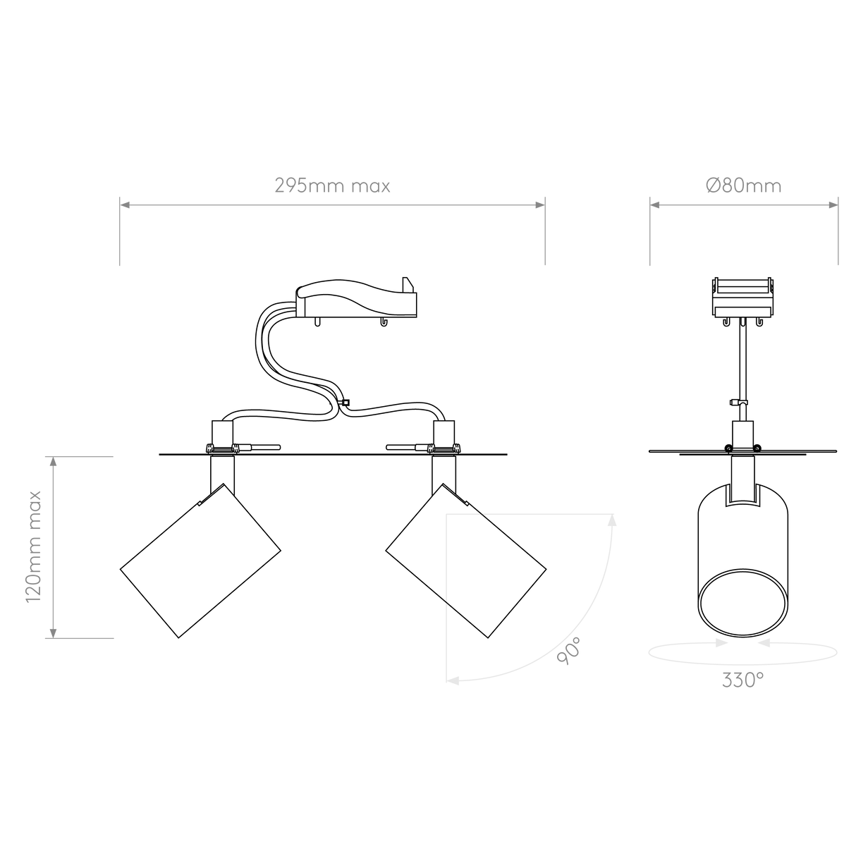 Astro Ascoli Twin Recessed Matt Black Interior Spotlight