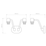 Astro Edward Twin Base Matt Black Interior Wall Light