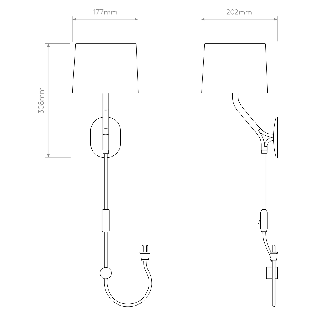 Astro Arbor Plug-In Matt White Interior Wall Light
