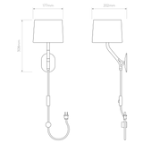 Astro Arbor Plug-In Matt White Interior Wall Light