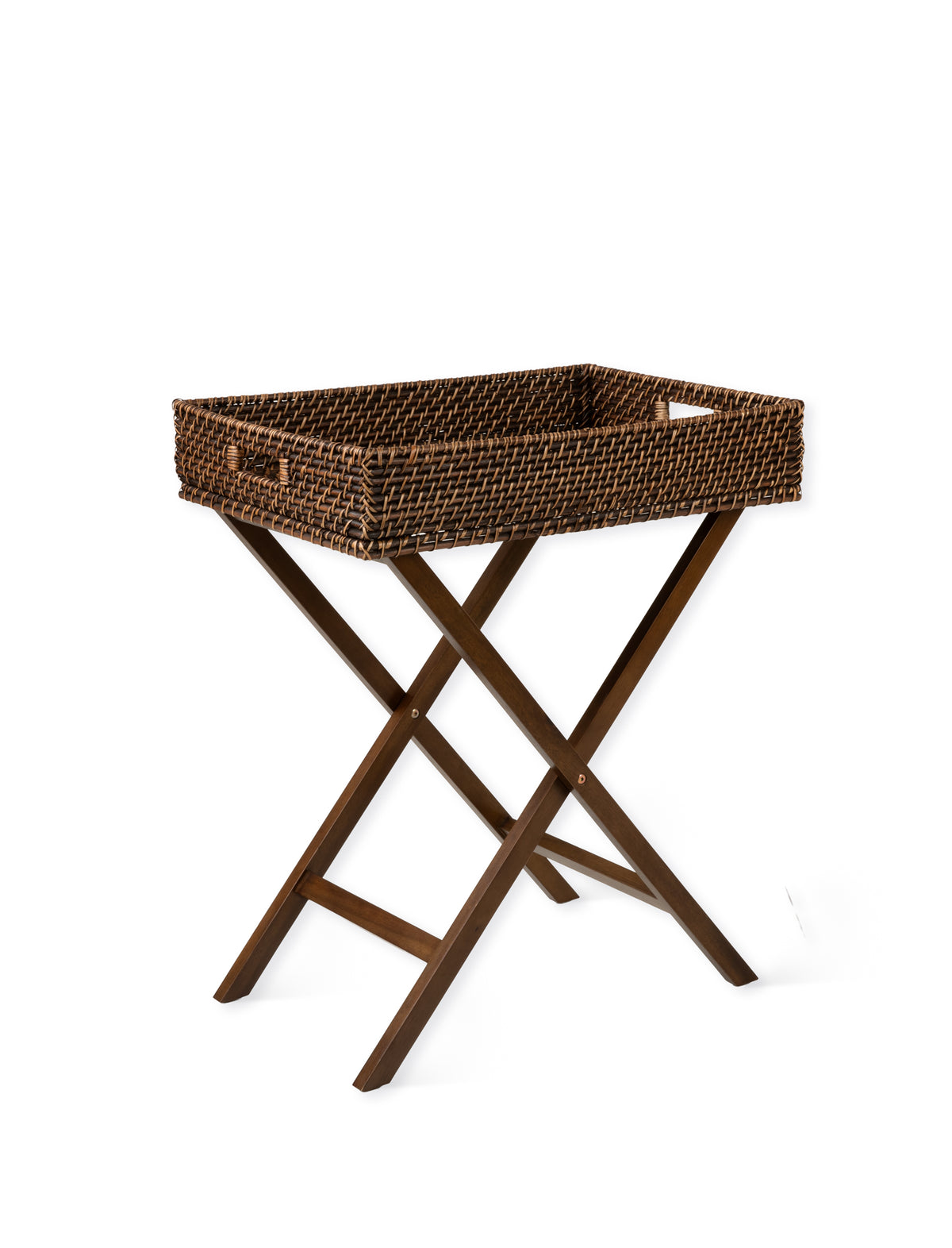Garden Trading Wittering Side Table With Stand Rattan Antique Brown