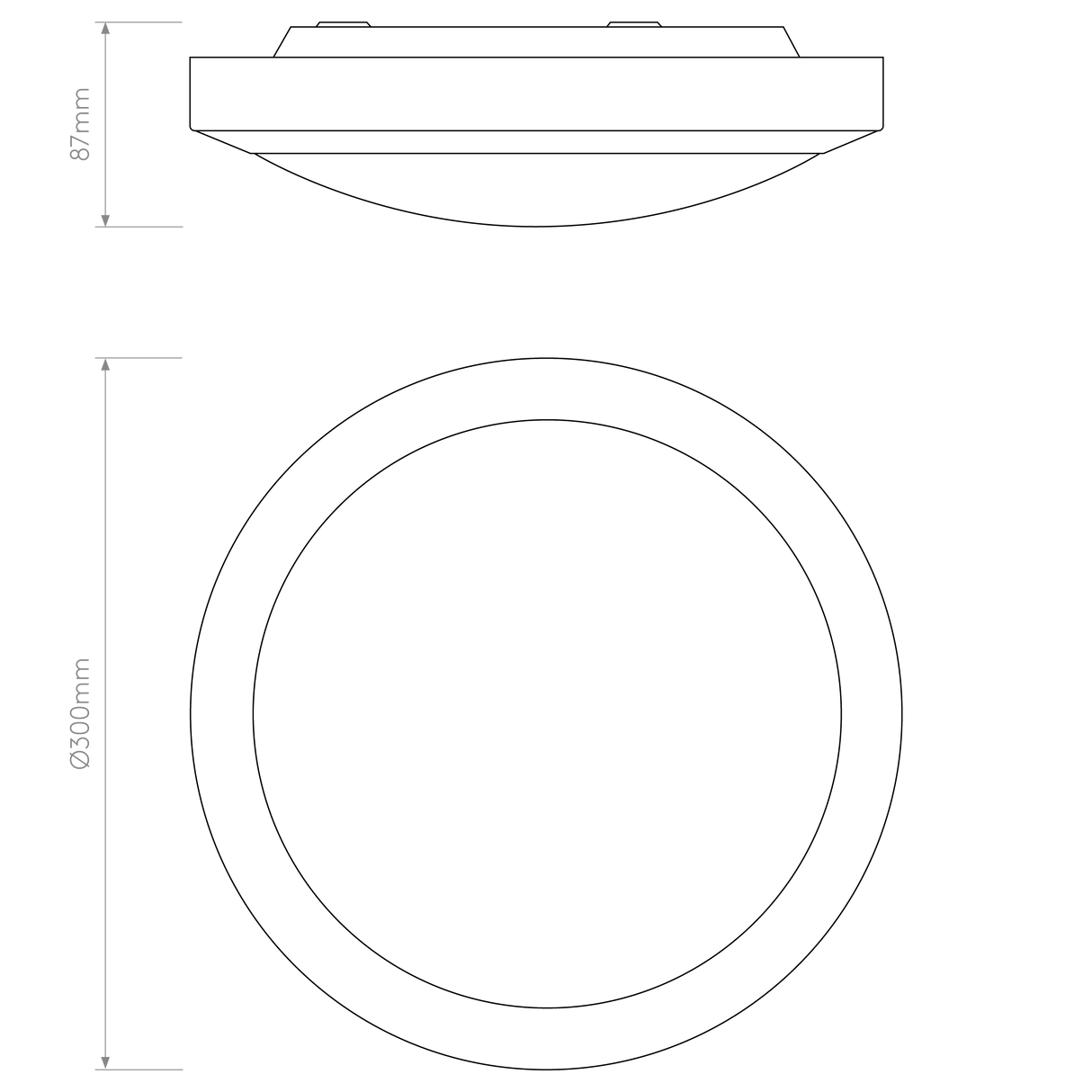 Astro Dakota 300 Polished Chrome Bathroom Ceiling Light