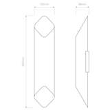 Astro Ako 600 Phase Matt Black/Gold Interior Wall Light