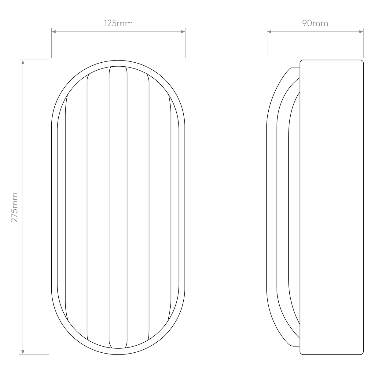 Astro Montreal Oval Textured Black Outdoor Wall Light