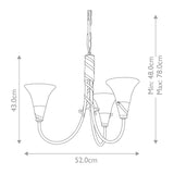 Elstead Emily 3 Light Chandelier