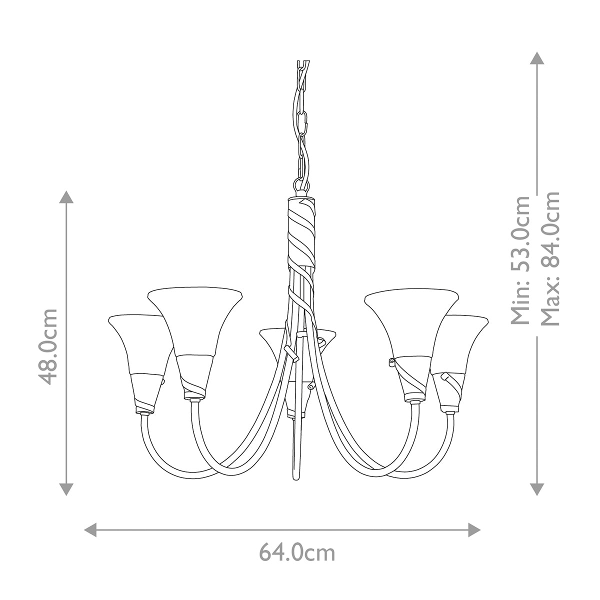Elstead Emily 5 Light Chandelier