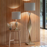 Amos Abia Wood Floor Lamp with Linen Shade –  from Amos Lighting + Home