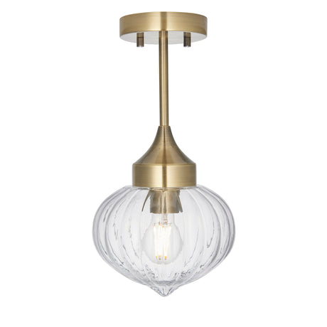 Amos Addington Semi flush Antique Brass –  from Amos Lighting + Home