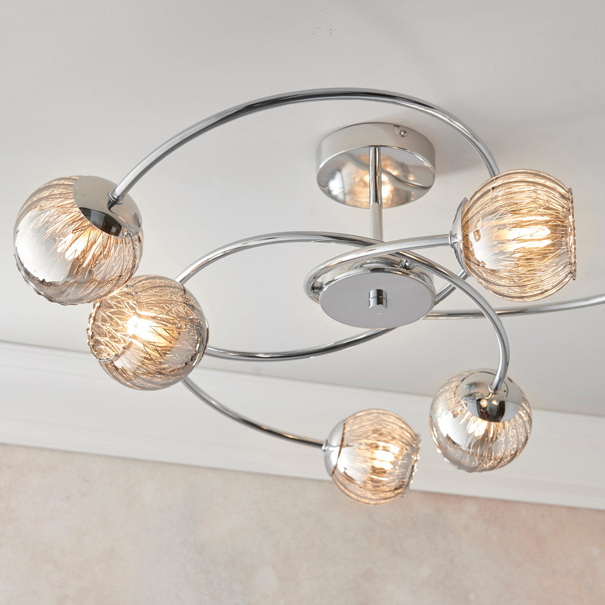 Amos Aerith Polished Chrome 6lt Semi flush –  from Amos Lighting + Home