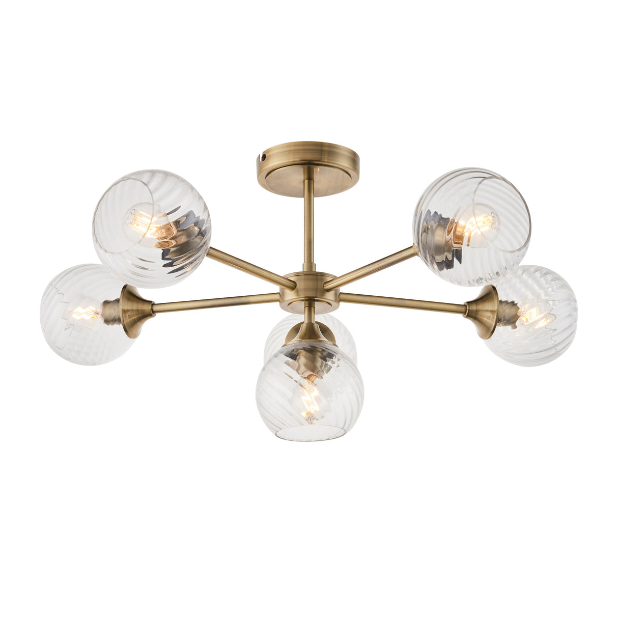 Amos Allegra 6lt Semi flush Antique Brass –  from Amos Lighting + Home