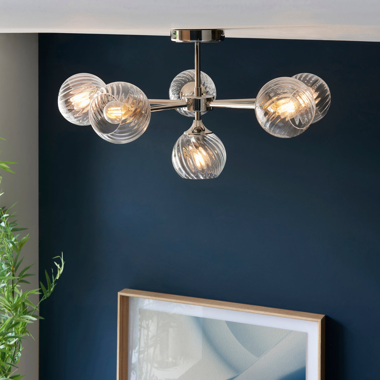 Amos Allegra 6lt Semi flush Bright Nickel –  from Amos Lighting + Home