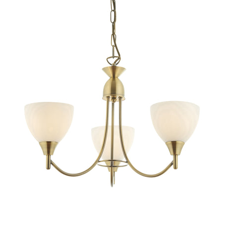 Endon Alton 3lt Chandelier Antique Brass –  from Amos Lighting + Home