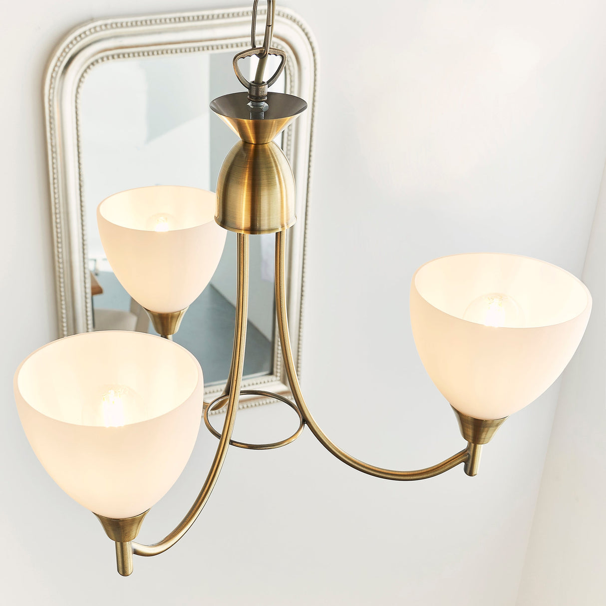 Endon Alton 3lt Chandelier Antique Brass –  from Amos Lighting + Home