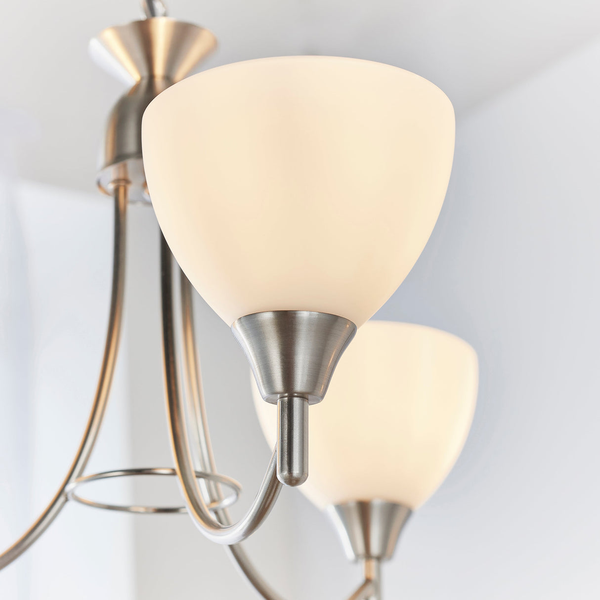 Endon Alton 3lt Chandelier Satin Chrome –  from Amos Lighting + Home