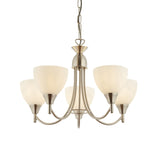 Endon Alton 5lt Chandelier Satin Chrome –  from Amos Lighting + Home