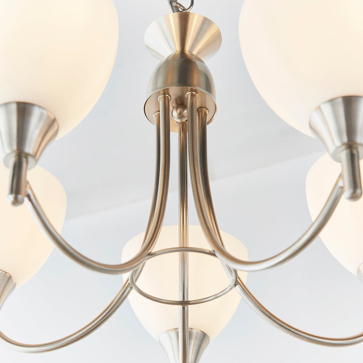 Endon Alton 5lt Chandelier Satin Chrome –  from Amos Lighting + Home