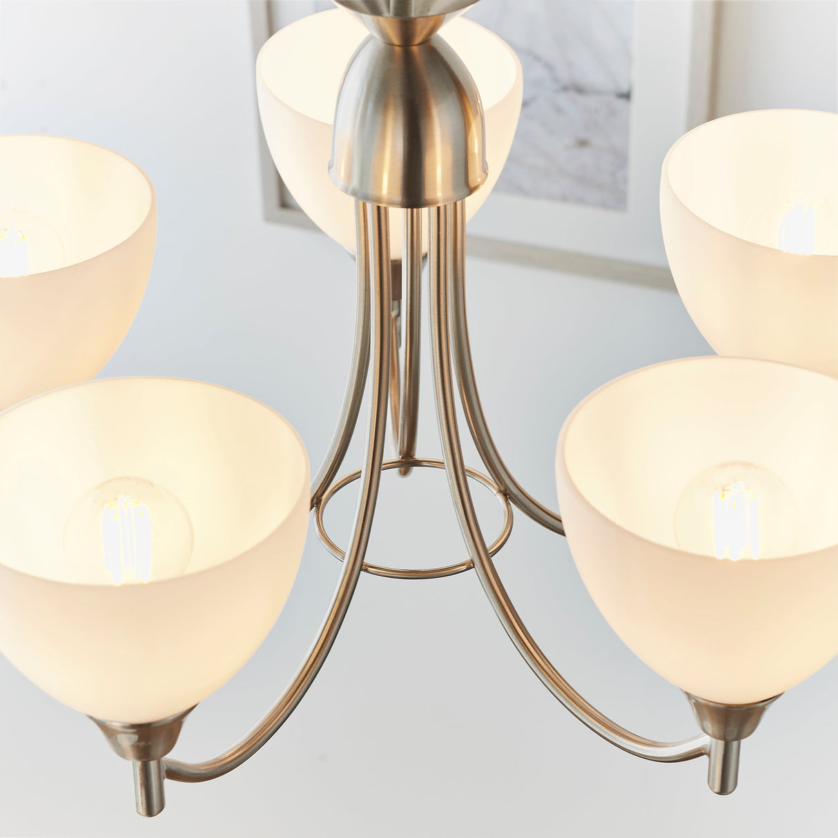 Endon Alton 5lt Chandelier Satin Chrome –  from Amos Lighting + Home