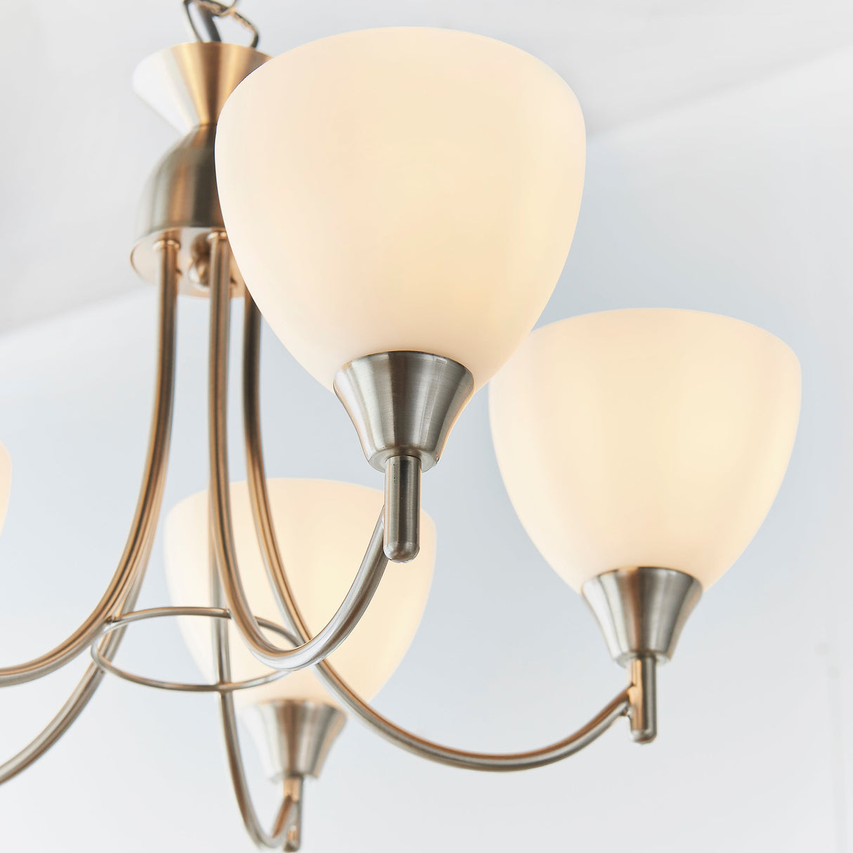 Endon Alton 5lt Chandelier Satin Chrome –  from Amos Lighting + Home