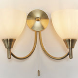 Endon Alton Twin Wall Light Antique Brass –  from Amos Lighting + Home