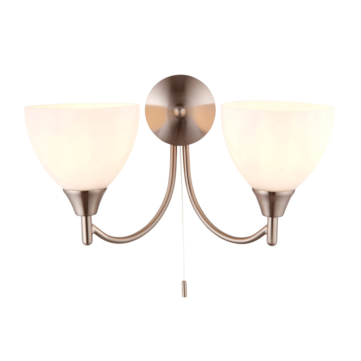 Endon Alton Twin Wall Light Satin Chrome –  from Amos Lighting + Home