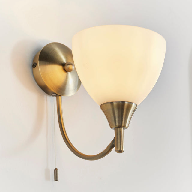 Endon Alton Wall Light Antique Brass –  from Amos Lighting + Home