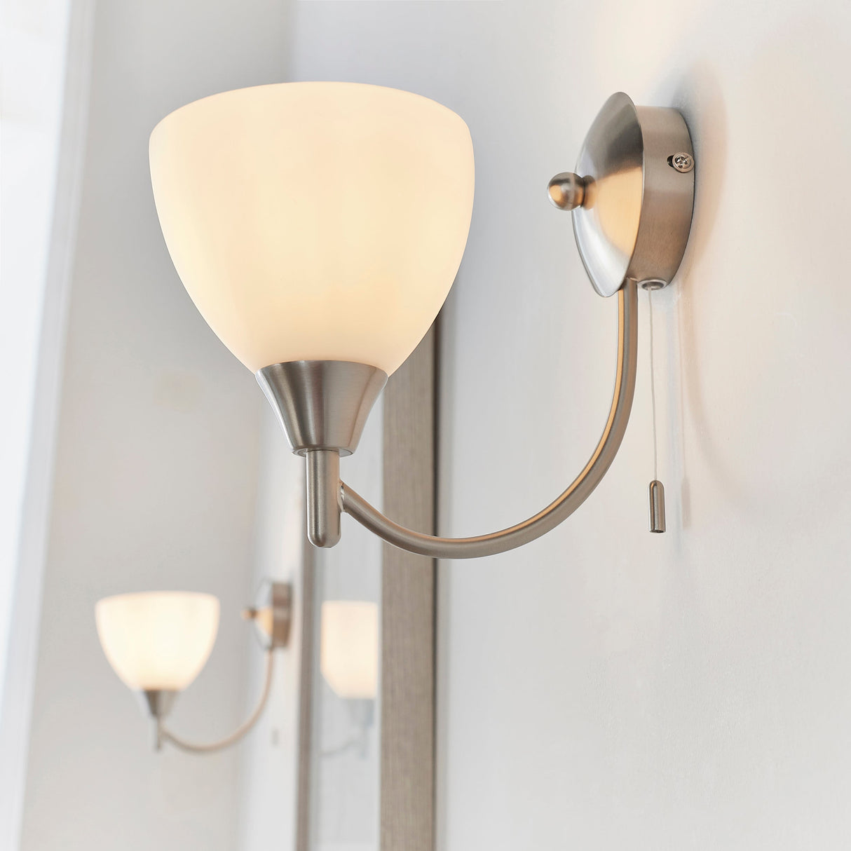 Endon Alton Wall Light Satin Chrome –  from Amos Lighting + Home