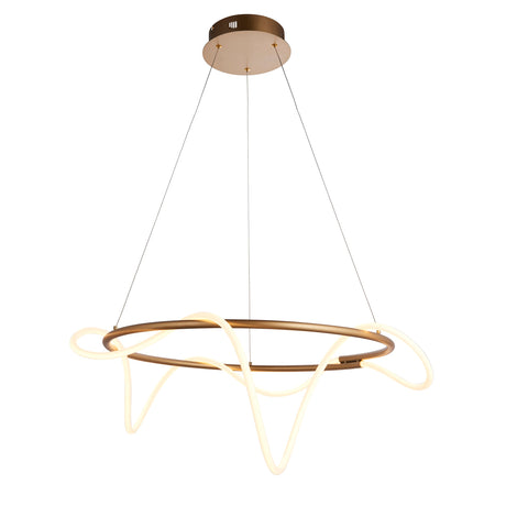 Amos Attalea LED Round Pendant Satin Gold –  from Amos Lighting + Home