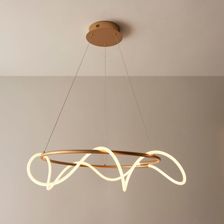 Amos Attalea LED Round Pendant Satin Gold –  from Amos Lighting + Home