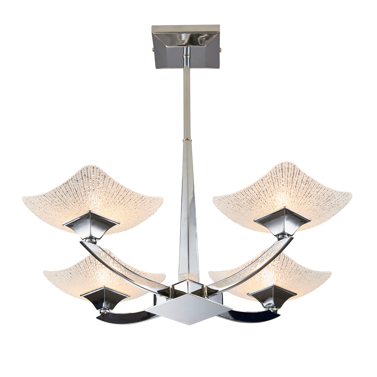 Endon Ayres Chrome & Scavo Glass 4lt Semi Flush Ceiling Light –  from Amos Lighting + Home