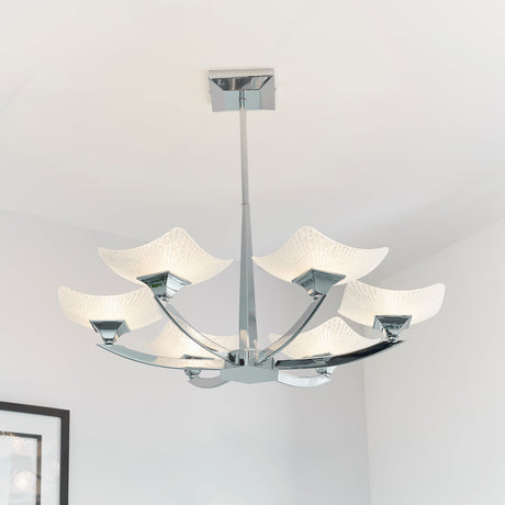 Endon Ayres Chrome & Scavo Glass 6lt Semi Flush Ceiling Light –  from Amos Lighting + Home