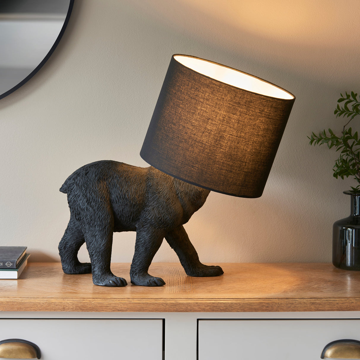 Amos Barack Bear Table Lamp Matt Black with Shade –  from Amos Lighting + Home