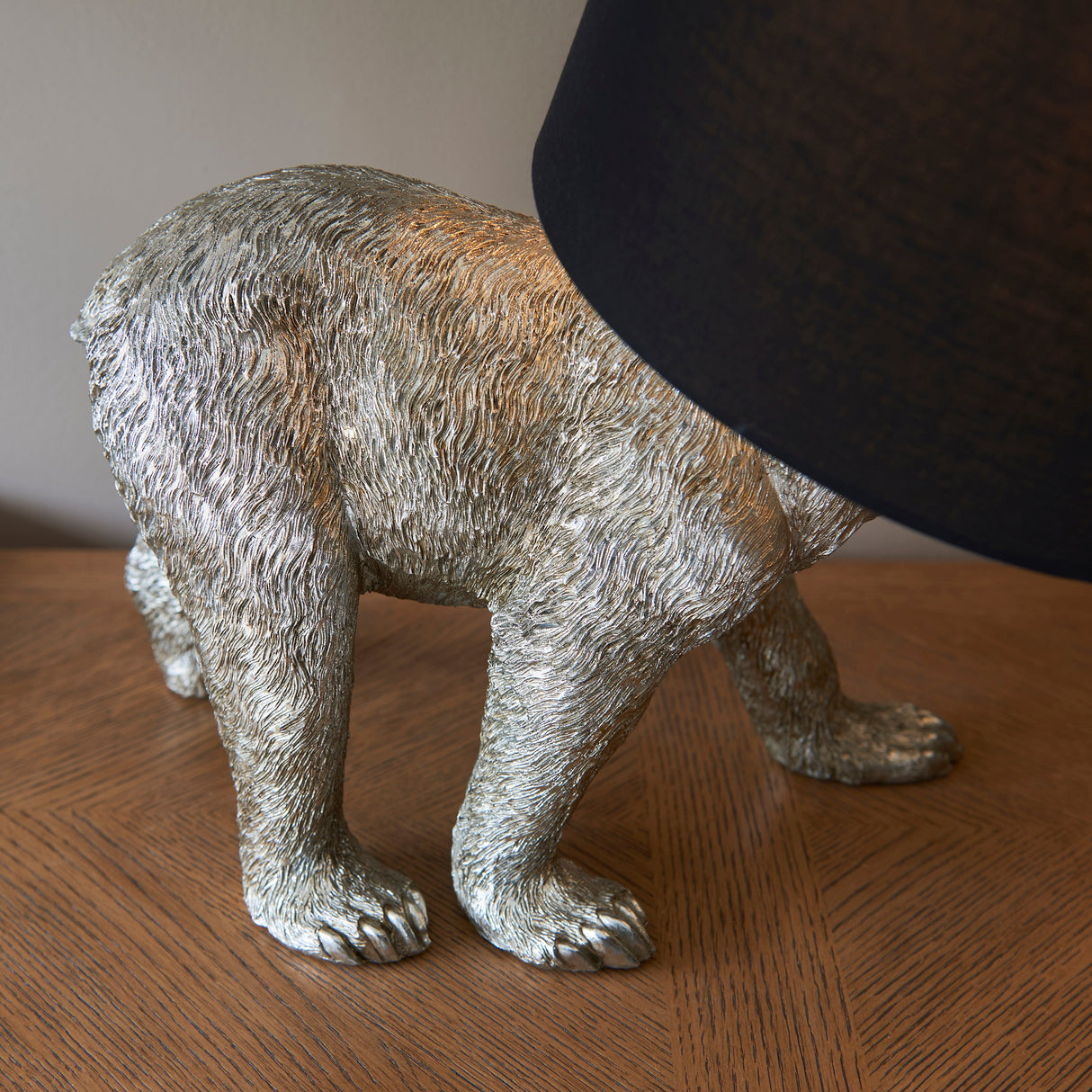 Amos Barack Bear Table Lamp Vintage Silver with Shade –  from Amos Lighting + Home